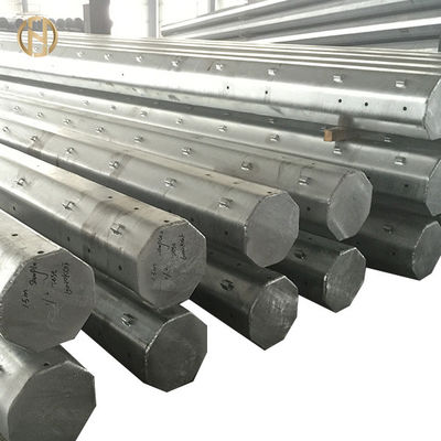 14M 1250daN أنبوبي الصلب القطب برج الصلب أنبوبي تراجع الساخنة السطح المجلفن