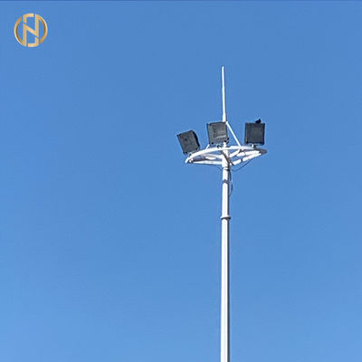 Q420 فولاذي Octadecagon High Mast عمود المصباح 20M 30M 35M 40M