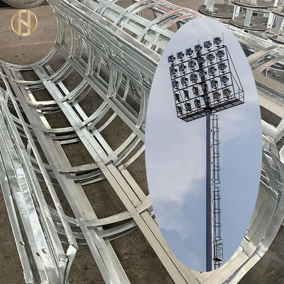 شراء عمود سارية مرتفعة للإضاءة الرياضية من الصلب الأنبوبي المجلفن بالغمس الساخن مع خيارات لوحة إضاءة دائرية وغير منتظمة online manufacture