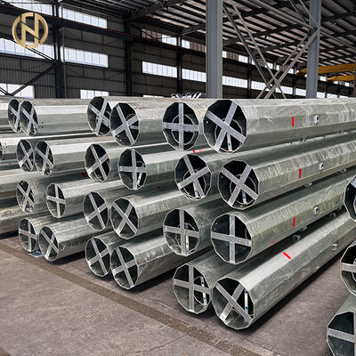 شراء 9m 10m 12m Galvanized Steel Power Transmission Pole, Electric Support Tower for Utility, Overhead Lines & Power Grid online manufacture