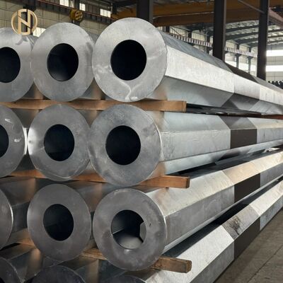 شراء Hot-dip Galvanized Octagonal Steel Power Pole with Circular Anti-sinking Bottom Plate online manufacture