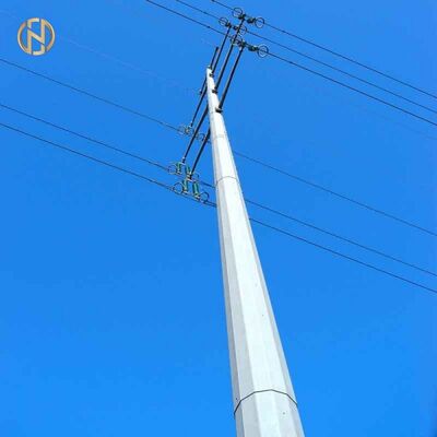يشتري 33kV/66kV Q355B HDG قطب الاستخدام الثمانية الأطراف من الفولاذ ، 30FT/40FT Monopole المشترك بالانزلاق لخطوط الكهرباء العلوية ، ISO 1461 online manufacture