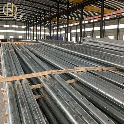شراء عمود الطاقة الكهربائية ذو لون الزنك 12.2M 1700daN عمود الطاقة الفولاذي online manufacture