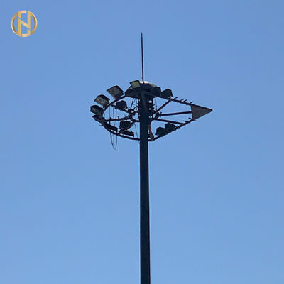 شراء تراجع الساخنة المجلفن أقطاب ضوء الفيضانات 60FT 65FT 70FT Dodecagon الثابتة النوع online manufacture