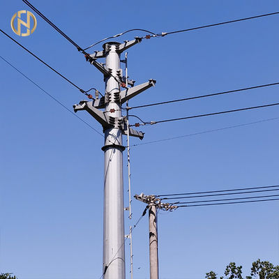 شراء 19M 3000daN 60FT أنبوبي القطب مستدق القطب الصلب مدبب لخط النقل online manufacture