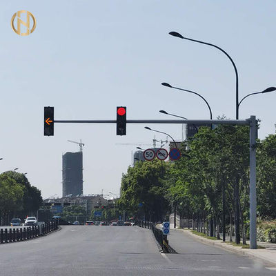 شراء Q235B فولاذي CCTV كاميرا بعد 6M * 9M شكل مثمن لحركة المرور في شكل L online manufacture