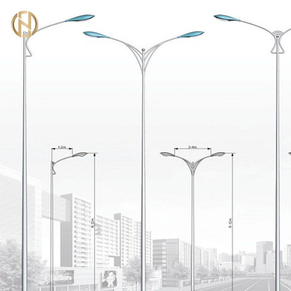 IP65 المجلفن 12M ذراع واحد شارع ضوء القطب