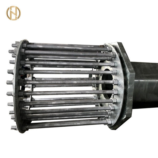 138KV HDG 33M القطب المرافق الكهربائية مع اللوح الأساس و M42 مرساة الترباس 100FT 105FT 0-5 درجة