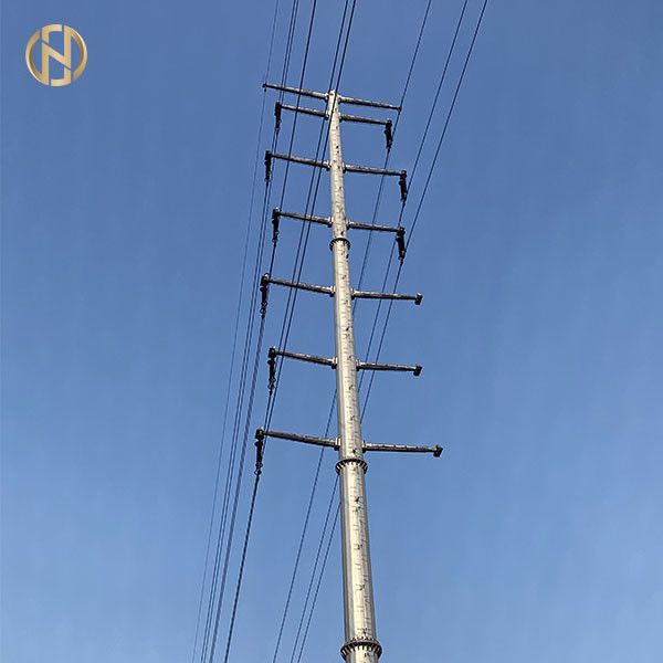 القطب نقل الصلب المجلفن 12.2m 69KV الجلفنة الانتهاء