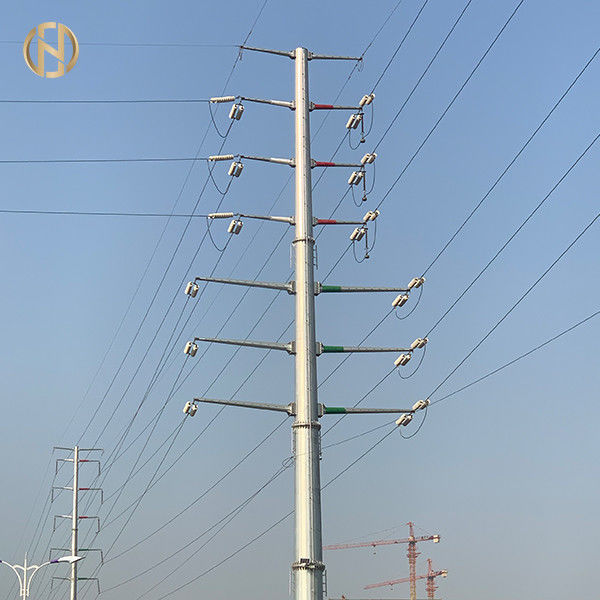 Dodecagon الكهربائية الصلب القطب القطب تراجع الساخنة المجلفن 32M 110FT
