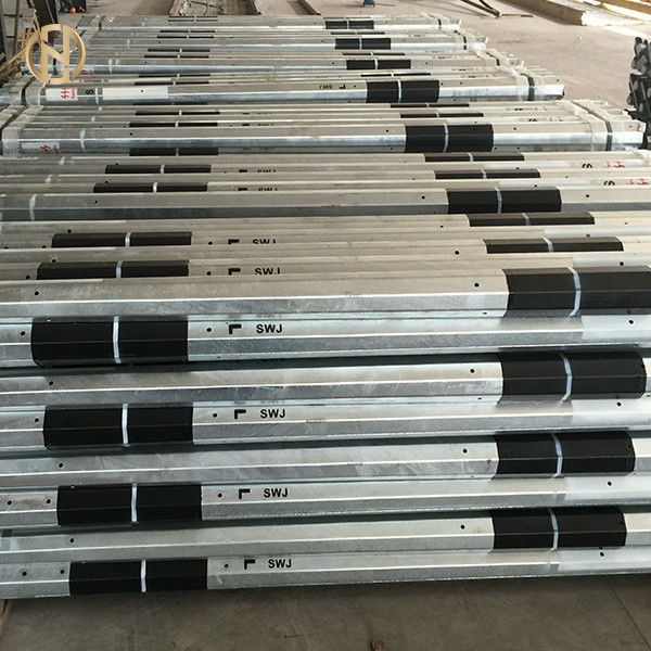 13.5M 45FT الصلب القطب الطاقة الكهربائية الزنك اللون شكل مثمن عبر قطاعات