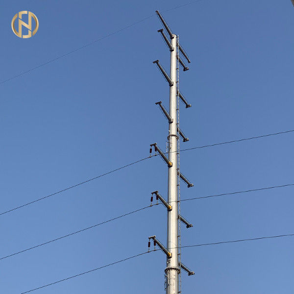 القطب الكهربائي الصلب دائرة واحدة 230KV 125FT ASTM 572 GR65 ارتفاع 15 م - 30 م