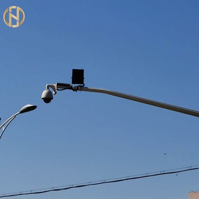 SGS Q345 8M كاميرا CCTV الأمن تصاعد القطب الصلب غير الملحومة