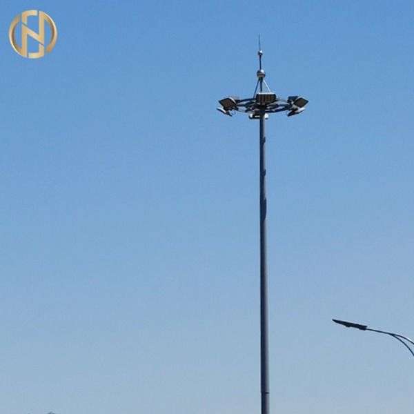 Q420 فولاذي Octadecagon High Mast عمود المصباح 20M 30M 35M 40M