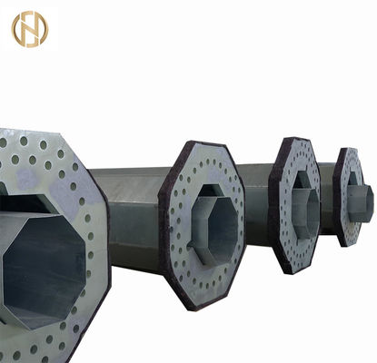 مقاومة للرياح 100FT 120FT قطب الاتصالات محطة الاتصالات مع ASTM A572 GR65 الصلب لمتطلبات مختلفة